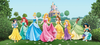 AG Design Dětská fototapeta Disney Princezny na louce před zámkem 202X90
