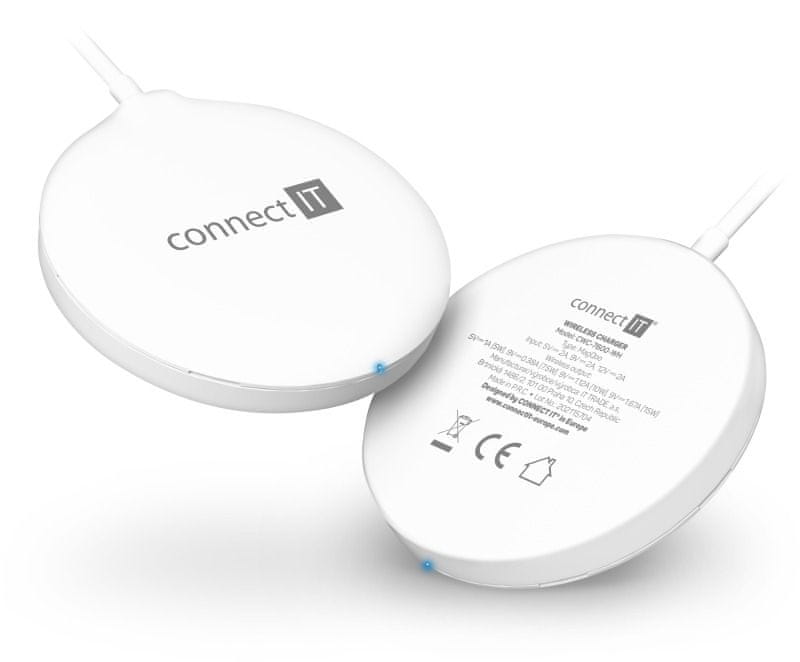 Connect IT MagSafe Fast Charge bezdrátová nabíječka, 15 W CWC-7600-WH, bílá