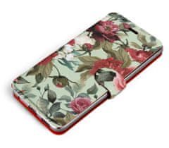 Mobiwear Flip pouzdro na mobil Samsung Galaxy A53 5G - MD06P Růže a květy na světle zelené