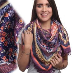 Aleszale Velký horský šátek ve stylu etno-folku - fialová