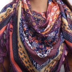 Aleszale Velký horský šátek ve stylu etno-folku - fialová