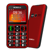 Mobiola MB700 Senior, mobilní telefon pro seniory, SOS tlačítko, 2 SIM, nabíjecí stojánek, červený