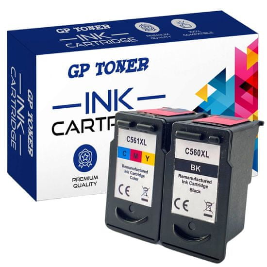 GP TONER 2x Kompatiblní inkoust pro CANON PG-561XL PG-560XL Pixma TS5350 TS5352 TS5450 TS7450 TS7451 sada