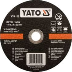 YATO Kotouč řezný na kov 180 x 22 x 1,5 mm INOX