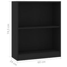 shumee Knihovna černá 60 x 24 x 74,5 cm dřevotříska