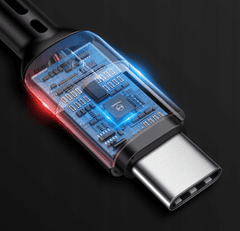 Mcdodo MCDODO OMEGA SPRING RYCHLÝ KABEL LED USB TYP C 1,8M ČERNÝ CA-6420