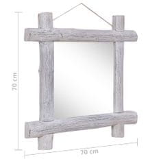 Petromila Dřevěné zrcadlo bílé 70 x 70 cm masivní recyklované dřevo
