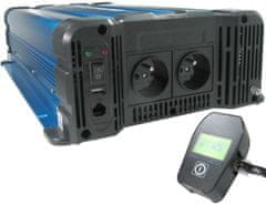 HADEX Měnič napětí 12V/230V 3000W, FS3000, čistá sinusovka, D.O.drátové