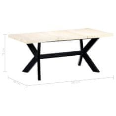 shumee Jídelní stůl bílý 180 x 90 x 75 cm masivní mangovníkové dřevo