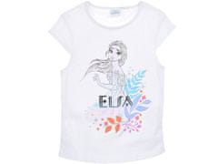 Sun City Dětské tričko Frozen Ledové království Elsa třpytivé bavlna bílé Velikost: 104 (4 roky)