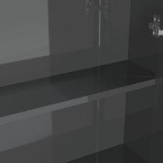 Greatstore Koupelnová skříňka se zrcadlem 60 x 15 x 75 cm MDF zářivě šedá