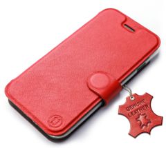 Mobiwear Kožené flip pouzdro na mobil OnePlus Nord 2T 5G - Červené - L_RDS