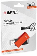 Emtec USB flash disk "C350 Brick", 128GB, USB 2.0, oranžová