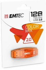 Emtec USB flash disk "C410 Color", 128GB, USB 2.0, oranžová
