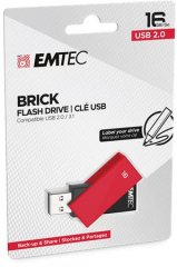 Emtec USB flash disk "C350 Brick", 16GB, USB 2.0, červená