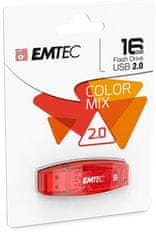 Emtec USB flash disk "C410 Color", 16GB, USB 2.0, červená