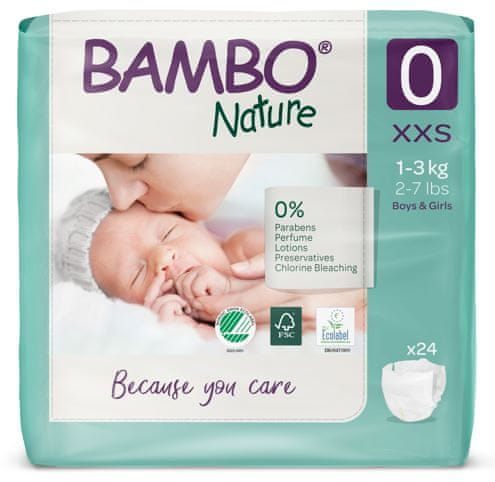 Levně Bambo Nature 0 Premature (1-3 kg) 24 ks