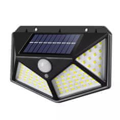 HJ Solární nástěnné LED světlo s čidlem pohybu ploché, 100 LED