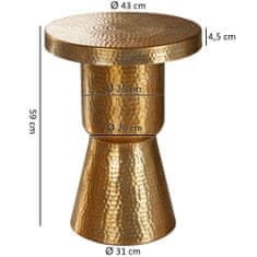 Bruxxi Odkládací stolek Tina, 59 cm, zlatá