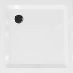 Mexen Flat sprchová vanička čtvercová slim 100 x 100, bílá + černý sifon (40101010B)