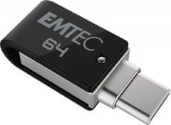 USB flash disk "T260C Dual", 64 GB, USB 3.2, vstup USB-A / výstup USB-C