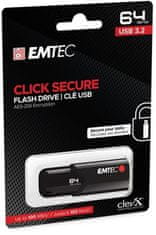 Emtec USB flash disk "B120 Click Secure", 64GB, USB 3.2, zašifrované