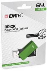 Emtec USB flash disk "C350 Brick", 64GB, USB 2.0, zelená
