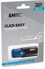 Emtec USB flash disk "B110 Click Easy", 32 GB, USB 3.2, černá-modrá