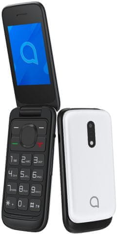 Alcatel 2057D, tlačítkový telefon, véčko, dlouhá výdrž baterie, malý, lehký, kompaktní, mobilní síť 20 GS? zadní fotoaparát lehké véčko lehký telefon kompaktní rozměry výkonná baterie 3.5mm jack Dual SIM dedikovaný slot na paměťové karty fotoaparát s bleskem Bluetooth barevný displej moderní véčko
