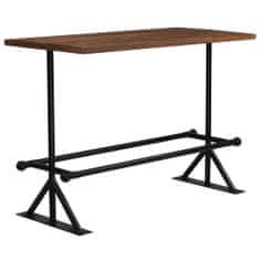 Greatstore Barový stůl masivní recyklované dřevo 150x70x107 cm tmavě hnědý