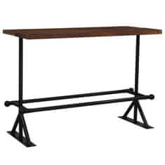 Greatstore Barový stůl masivní recyklované dřevo 150x70x107 cm tmavě hnědý