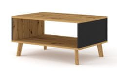 Homlando Konferenční stolek LUXI 90x60 cm dub artisan / černý mat