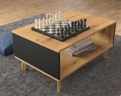 Homlando Konferenční stolek LUXI 90x60 cm dub artisan / černý mat