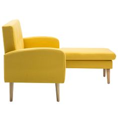 Greatstore Rohová sedačka s textilním čalouněním 186 x 136 x 79 cm žlutá