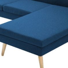 Greatstore Rohová sedačka s textilním čalouněním 186 x 136 x 79 cm modrá