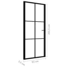 shumee Interiérové dveře ESG sklo a hliník 93 x 201,5 cm černé