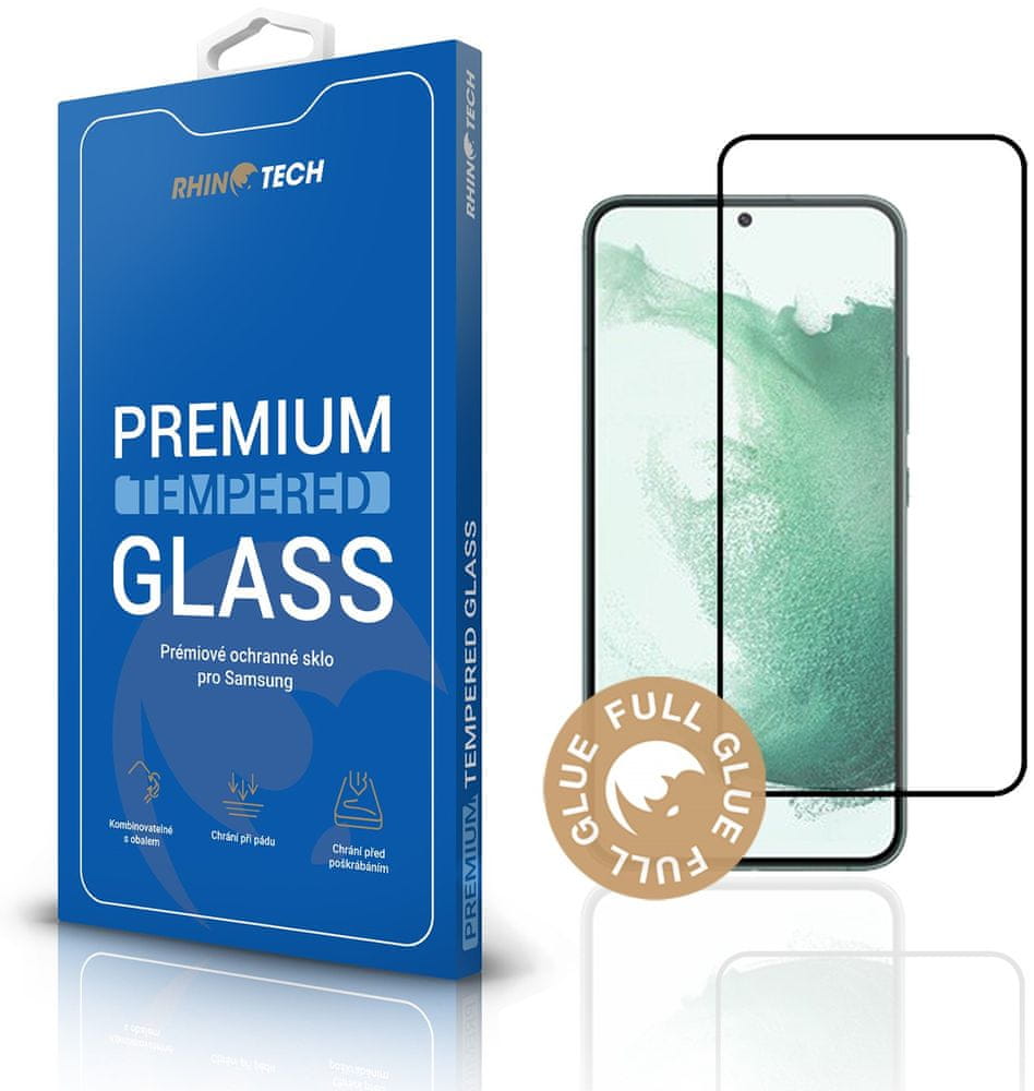 RhinoTech Tvrzené ochranné 2.5D sklo pro Samsung Galaxy S22+ 5G (Full Glue) RT236 - rozbaleno