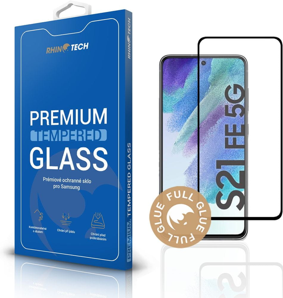 Levně RhinoTech Tvrzené ochranné 2.5D sklo pro Samsung Galaxy S21 FE (Full Glue) RT239