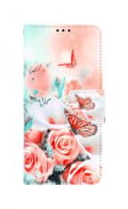 TopQ Pouzdro Vivo Y11s knížkové Růže s motýlem 71392