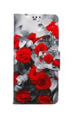 TopQ Pouzdro Vivo Y20s knížkové Červené růže mix 71270