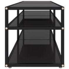 Greatstore TV stolek černý 160 x 40 x 40,5 cm tvrzené sklo