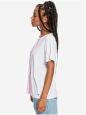 Roxy Růžovo-bílé dámské vzorované tričko Roxy Over The Rainbo S
