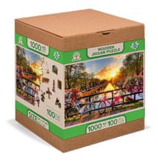 Wooden city Dřevěné puzzle Kola v Amsterdamu 2v1, 1010 dílků EKO