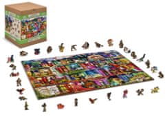 Wooden city Dřevěné puzzle Police s knihami o hledání pokladu 2v1, 1010 dílků EKO