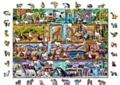 Wooden city Dřevěné puzzle Úžasné království zvířat 2v1, 1010 dílků EKO