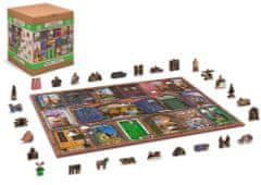 Wooden city Dřevěné puzzle Otevřené a zavřené dveře 2v1, 1010 dílků EKO