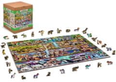 Wooden city Dřevěné puzzle Úžasné království zvířat 2v1, 1010 dílků EKO