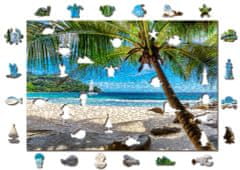 Wooden city Dřevěné puzzle Pláž na Paradise Island, Karibské moře 2v1, 505 dílků EKO