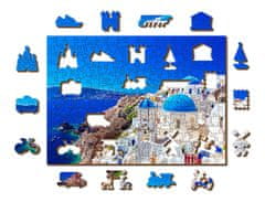 Wooden city Dřevěné puzzle Santorini, Řecko 2v1, 200 dílků EKO