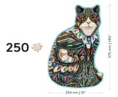 Wooden city Dřevěné puzzle Kočka s drahokamy 250 dílků EKO
